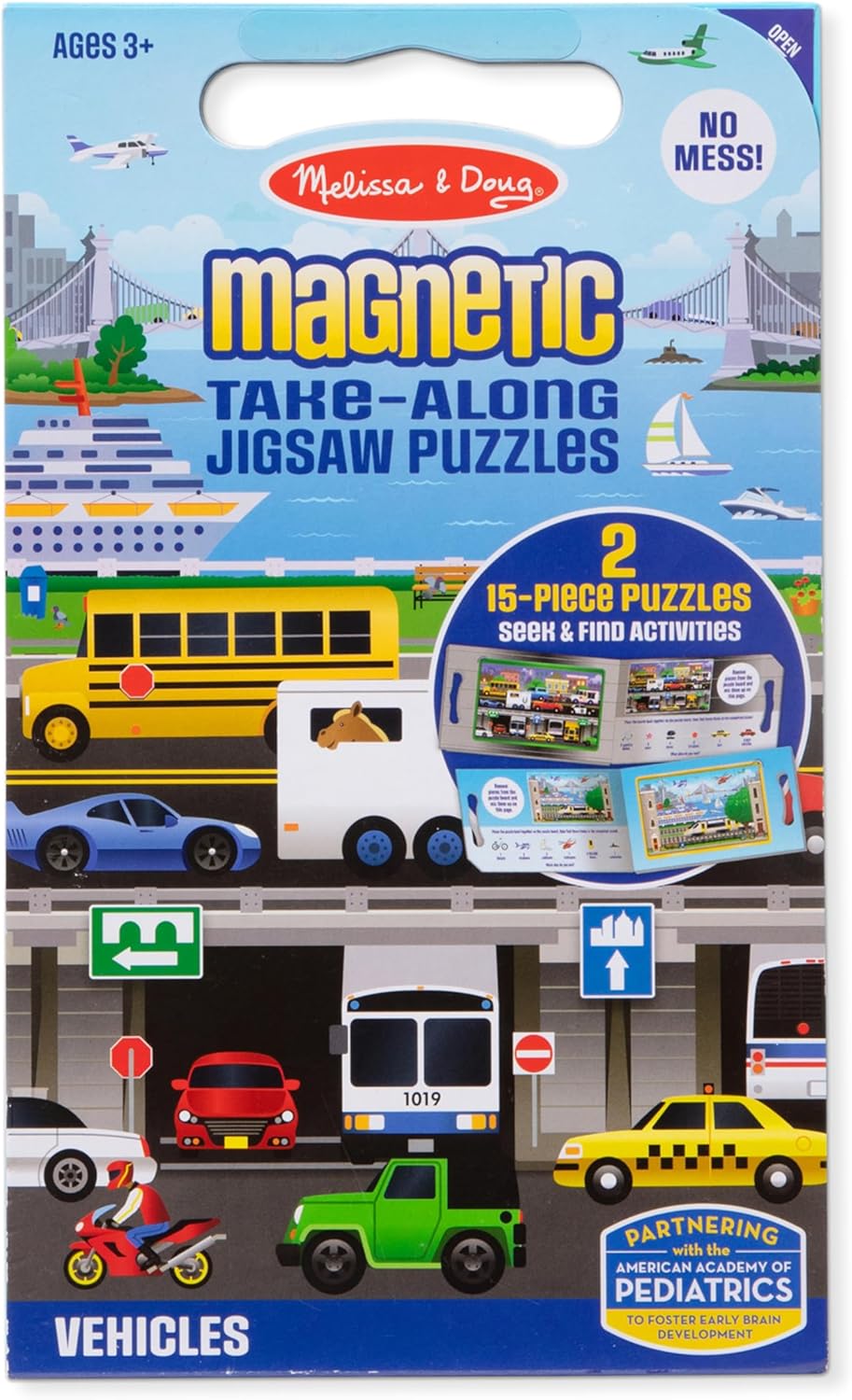 Melissa & Doug Take-Along Magnetic Jigsaw Puzzle Set – On the Farm (2 x 15 Piece) Travel Activity Toy for Preschoolers and Kids Ages 3+ - FSC Certified