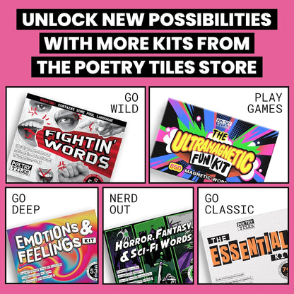 Poetry Tiles – Sassy Words Magnet Set – 536 Sarcastic, Judgmental, Shady Magnetic Word Kit for Refrigerator Poems and Stories – Funny Fridge Magnets for Adults with Spunk and Sass