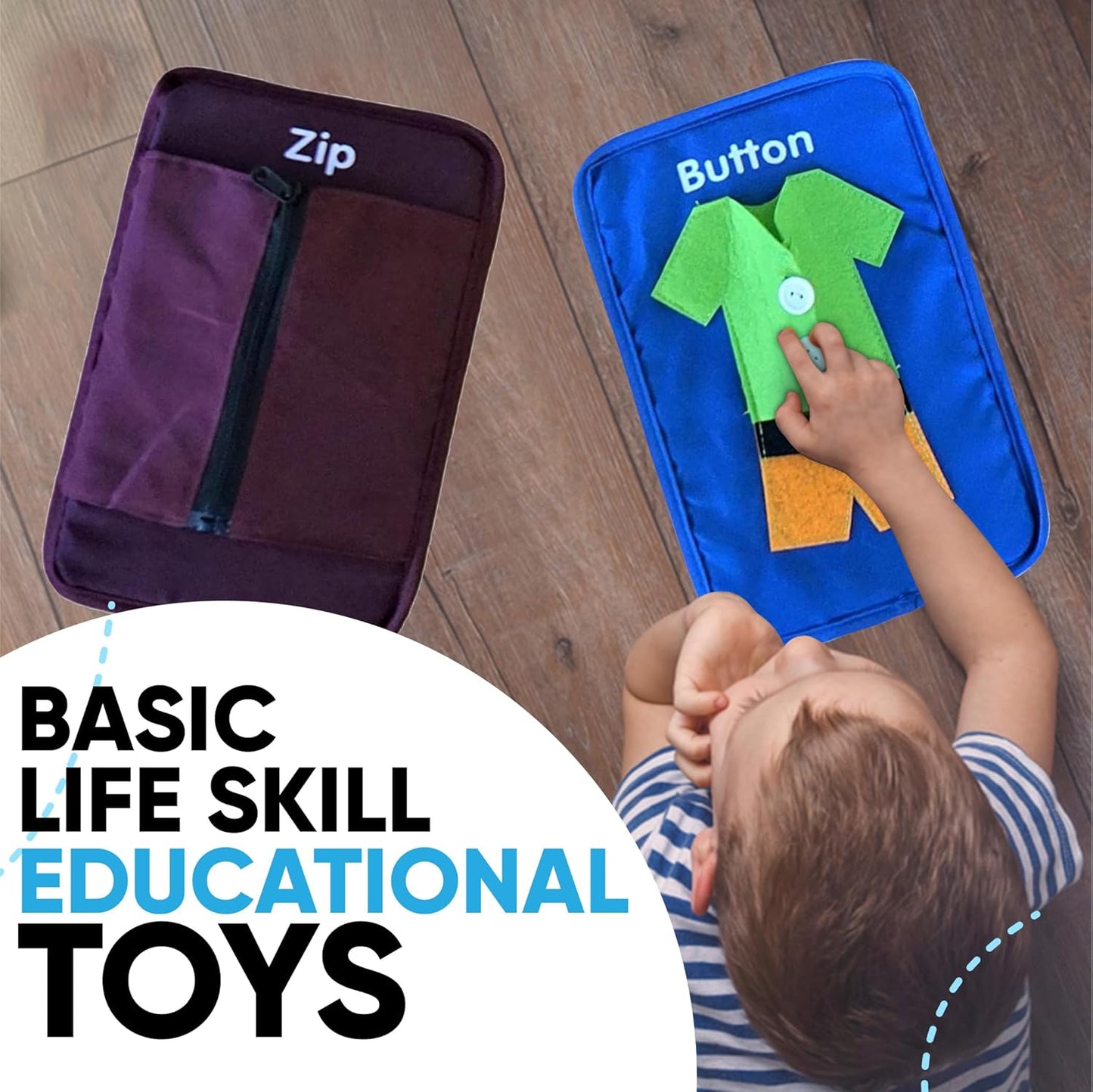 SENSORY4U Learning to Dress Busy Board - Montessori-Inspired Educational Toy for Toddlers and Kids, Develops Fine Motor and Basic Life Skills