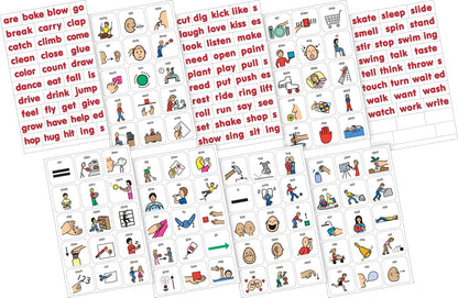 BARKER CREEK Learning Magnets, for Children, Picture Communication Symbol Magnets - High-Frequency Verbs & Companion Word Magnets (3000)