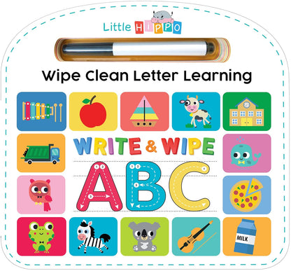 Write & Wipe ABC - Children's Illustrated Novelty Learning Board Book - Wipe Clean - Educational - Alphabet (Wipe Clean First Skills Learning Series: Includes Dry-Erase Marker)