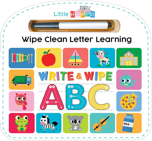 Write & Wipe ABC - Children's Illustrated Novelty Learning Board Book - Wipe Clean - Educational - Alphabet (Wipe Clean First Skills Learning Series: Includes Dry-Erase Marker)