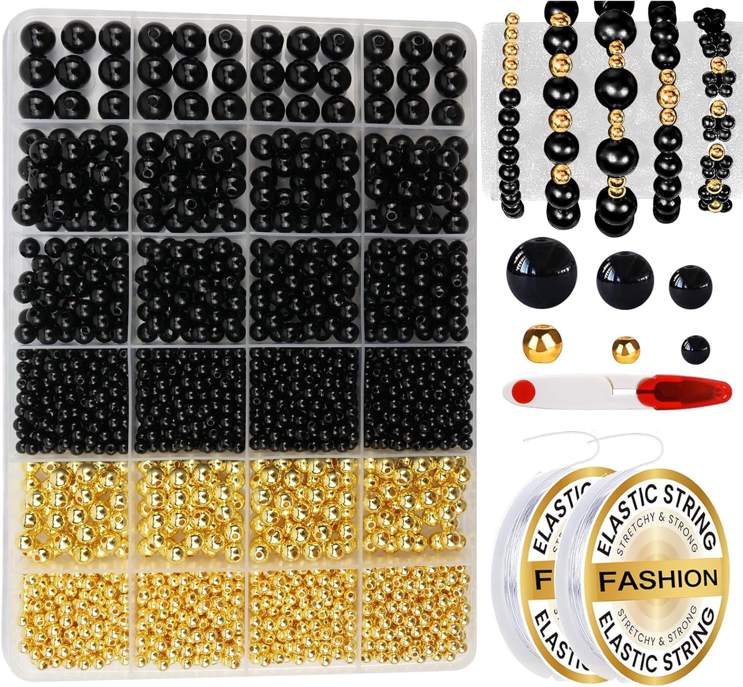 Hpebl 2136PCS Beads for Bracelets Pearl Bracelet Making Kit Friendship Bracelet Kits Bracelet Bead Kits Small Pearl Bead and Gold Beads Beading Kit for Bracelets Jewelry Making Kit