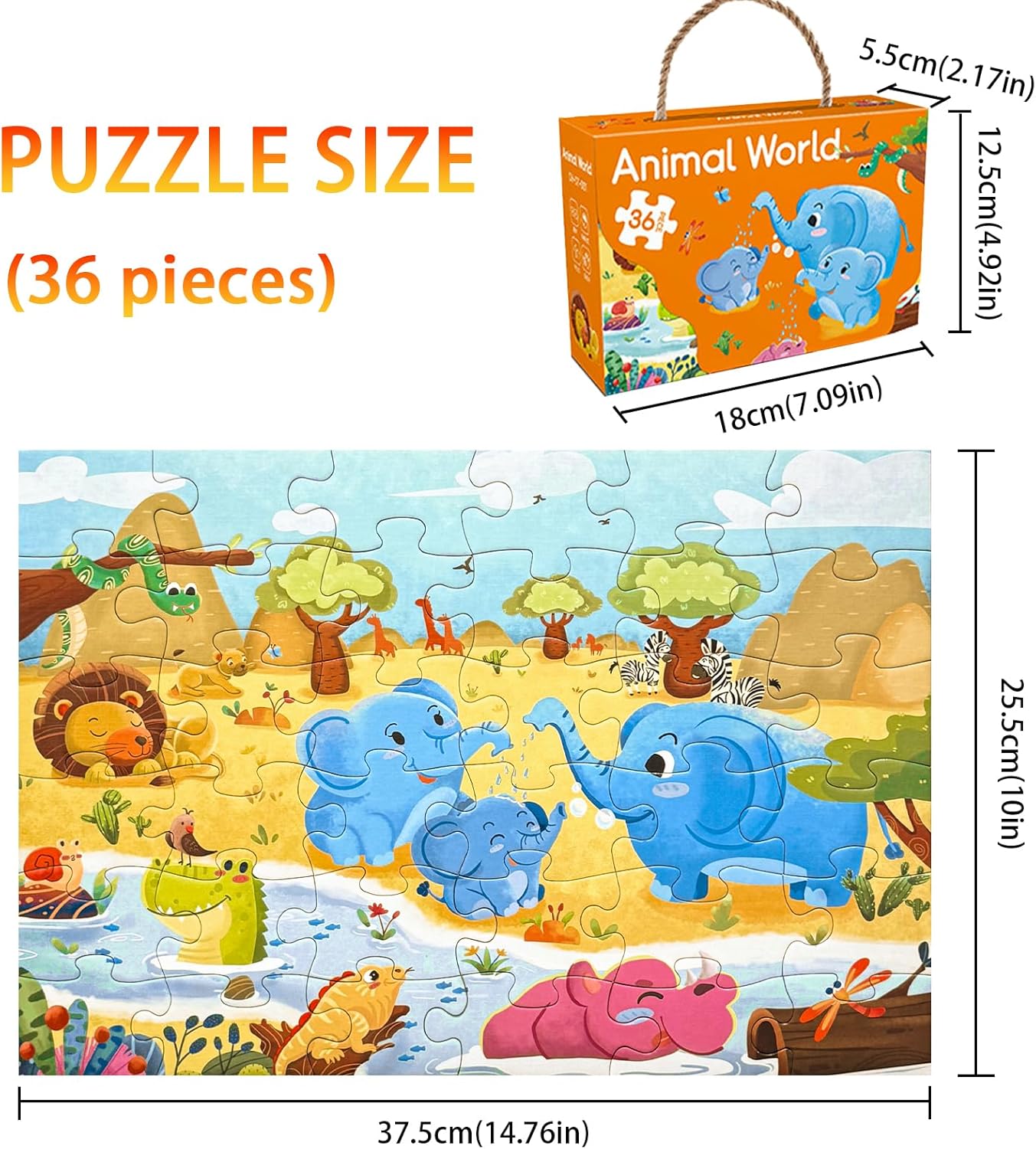 GIVEITALL Jigsaw Puzzles for Kids Ages 3-5 6-8 8-10 Year Old,Dog Planet Floor Puzzle 36 Pieces Enlightening Game Creative Gifts for Boys Girls (Dog)
