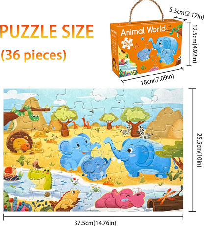 GIVEITALL Jigsaw Puzzles for Kids Ages 3-5 6-8 8-10 Year Old,Dog Planet Floor Puzzle 36 Pieces Enlightening Game Creative Gifts for Boys Girls (Dog)