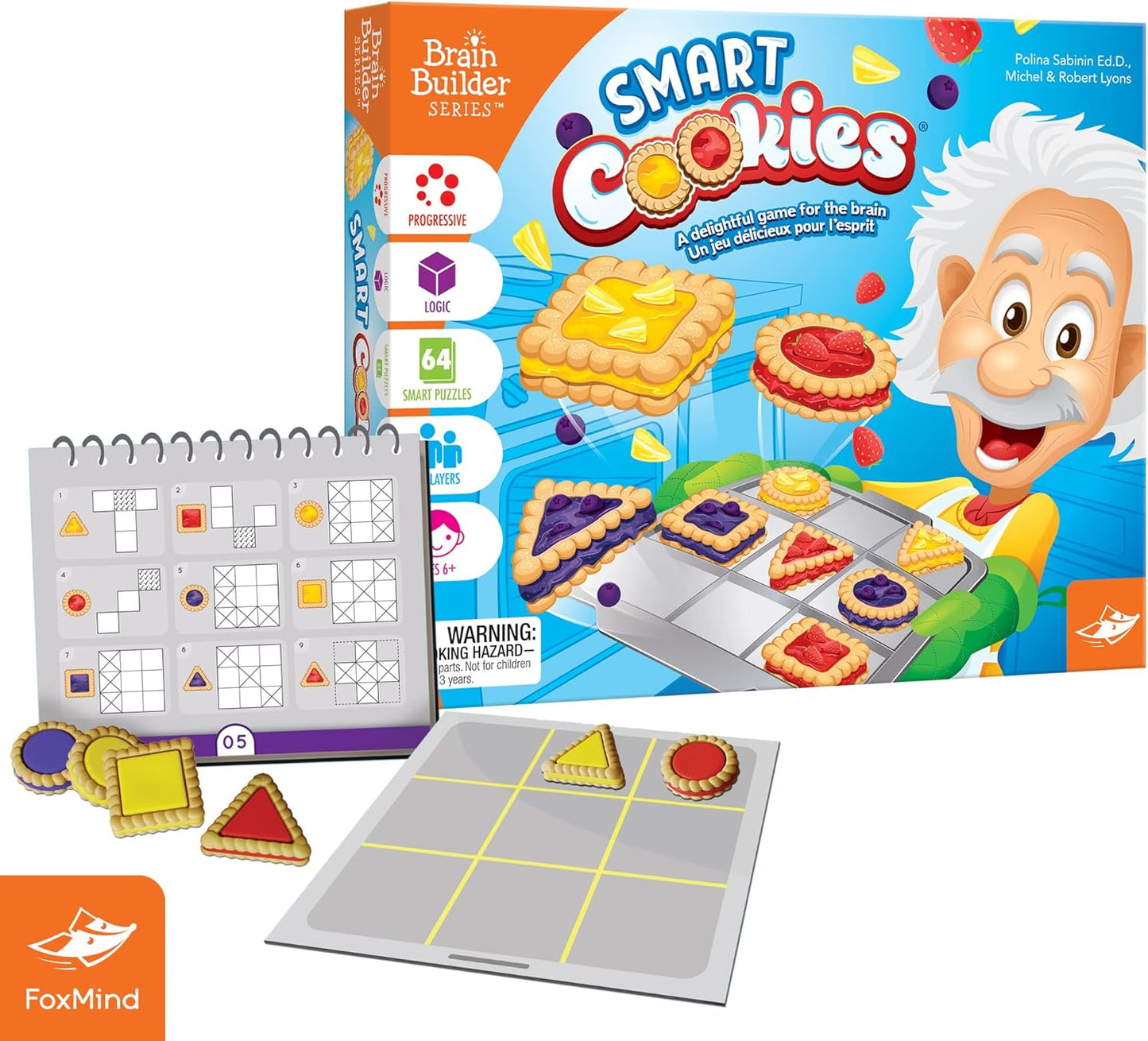 FoxMind Games: Smart Cookies Logic Puzzle Game, Deduction Game for Kids Ages 6+ and Brain Teaser Lovers, STEM Learning Toy from Brain Builder Series, Develops Problem-Solving Skills, 1+ Players