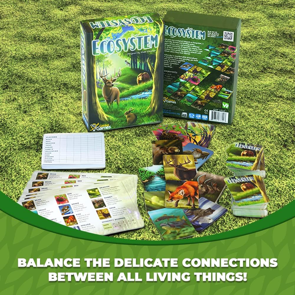Ecosystem - A Family Card Game about Building Habitats | Learn about Animals, Ecology & Biodiversity for Kids, Adults, Families or the classroom! Fun Board Games for Environmental Science Class