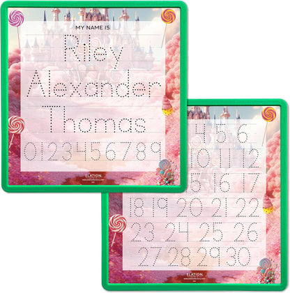 Kid's Name Tracing Board | Dry Erase Letter Tracing | Reusable Name Board | Alphabet Letters | Personalized | Candy Theme