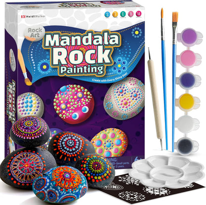 Piano Potato Mandala Rock Painting Kit, Rock Painting Kit for Kids Ages 6-12, Arts & Crafts Party Gifts with All Supplies for Creative Art Toys & Craft Activities