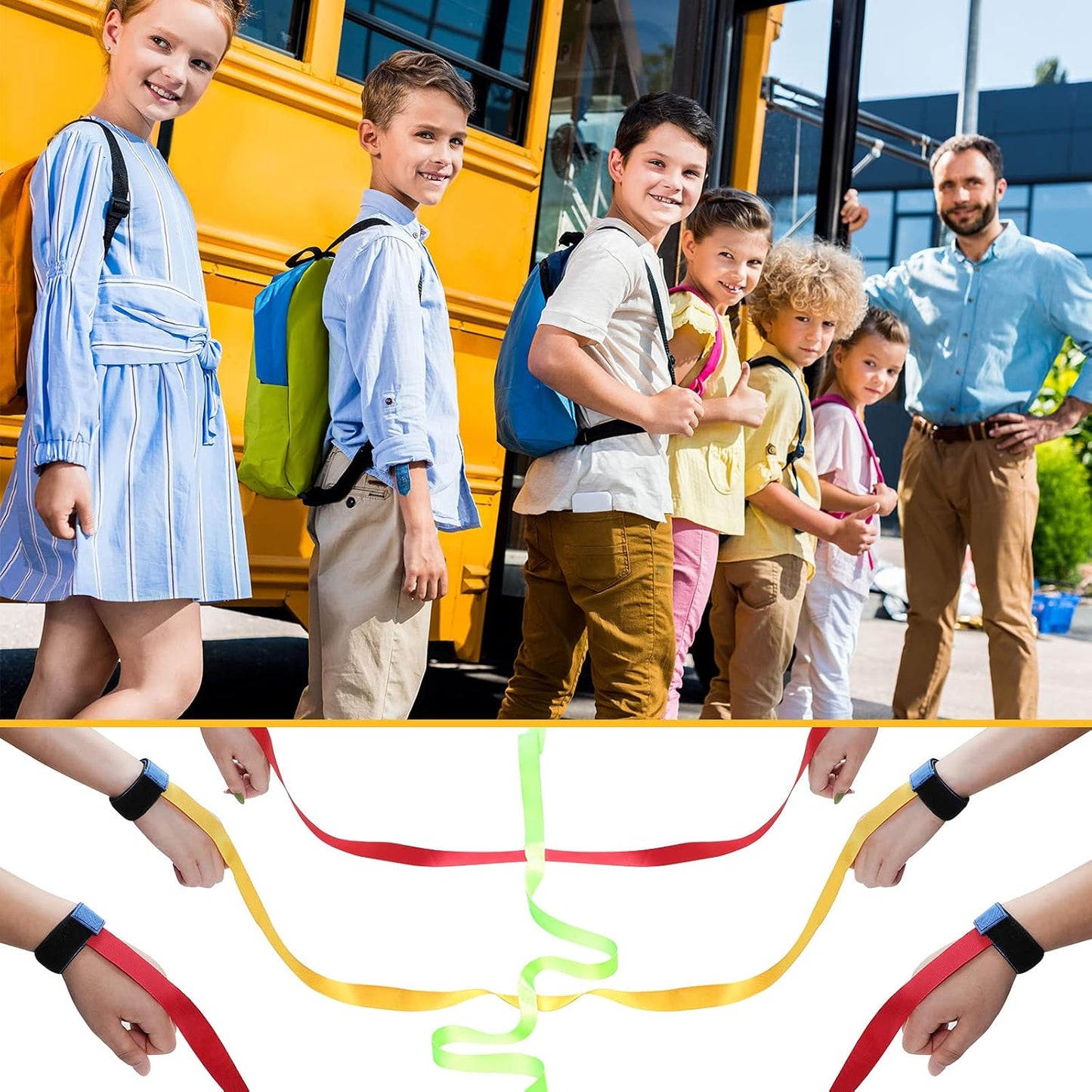 Kajaia Children Safety Walking Rope with 14 Handles - Colorful Adjustable Outdoor Safety Rope for Preschool, Nursery, Daycare, Kindergarten, School Kids & Teachers
