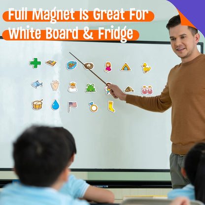 50 PCS First Word Magnets, Magnetic Thickened Daily Items Fridge Magnets Adorable Educational Learning Toys for Kindergarten, Preschooler, Kids 3+