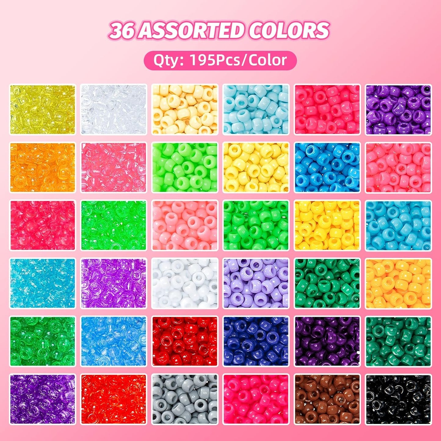 Umikk 10,000 Pcs Pony Beads, 30 Assorted Colored Beads for Bracelets Making Hair Braiding Kandi Friendship Bracelet Bead for Craft Jewelry Making Christmas Gifts (5.73LB, Boxed)