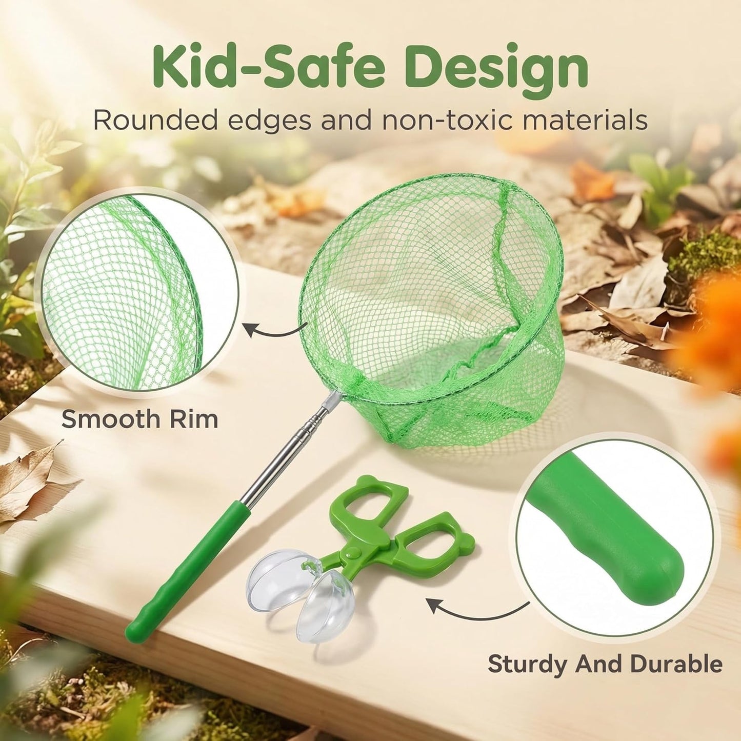 11Pack Bug Catcher for Kids, Bug Catching Kit with Extendable Bug Net, Butterfly Net, Collection Boxes, Butterfly Cage, Backpack, Outdoor Explorer Adventure Set for Boys Girls Ages 4-12
