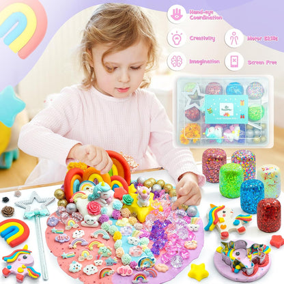 SIMPLIPLAY Mermaid Sensory Kit, 18oz 6 Pcs Glitter Doughs with Accessories(150 Pcs+), Non-Toxic Play Dough Set, Sensory Dough Kit for Toddlers 3 4 5 6 Year Old with Cutter, Mermaid Toys
