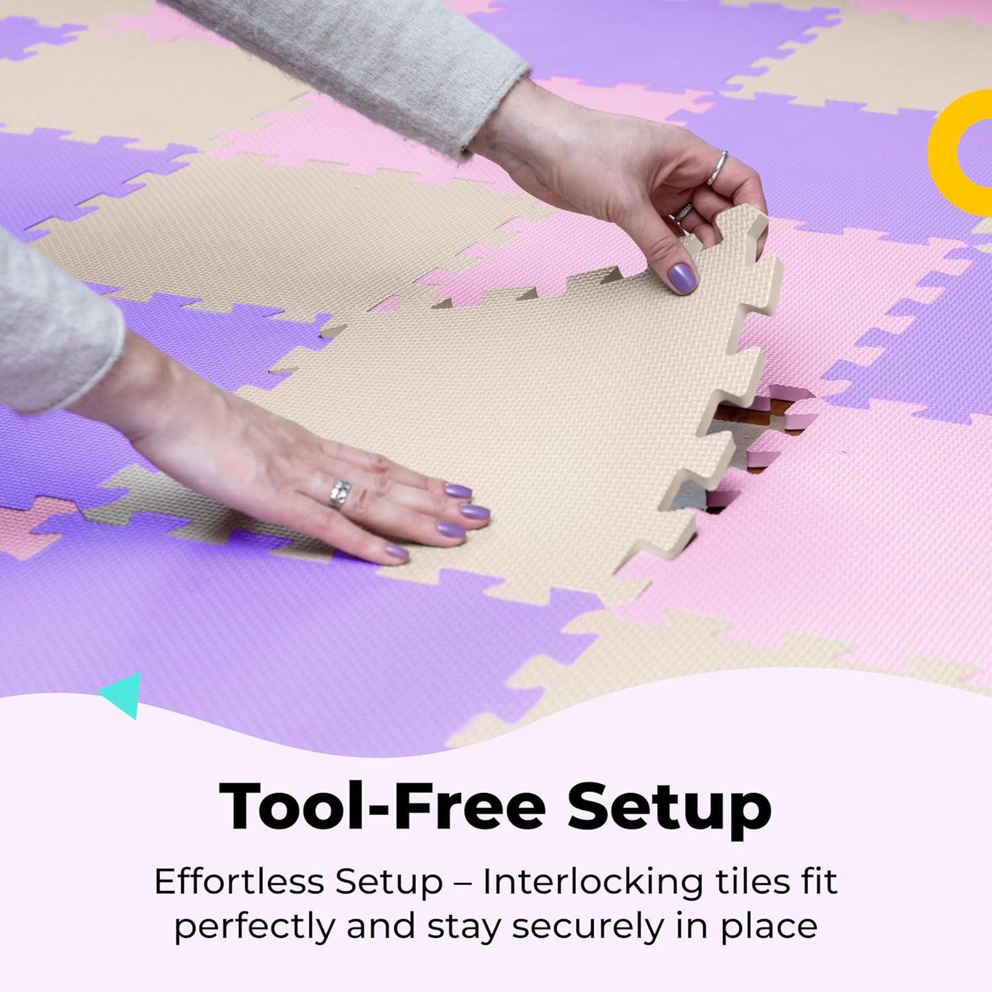 MioTetto Baby Play Mat, Soft Foam Floor Tiles for Kids. Adjustable Interlocking Foam Tiles, Fits with 50x50 Playpen Baby mat for Crawling & Development, Safe & Non-Toxic Playmat for Babies 6-12 Months