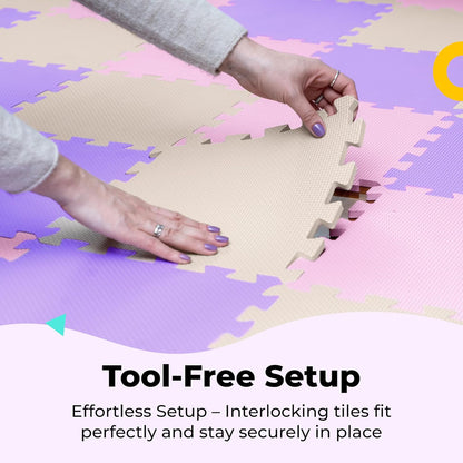 MioTetto Baby Play Mat, Soft Foam Floor Tiles for Kids. Adjustable Interlocking Foam Tiles, Fits with 50x50 Playpen Baby mat for Crawling & Development, Safe & Non-Toxic Playmat for Babies 6-12 Months
