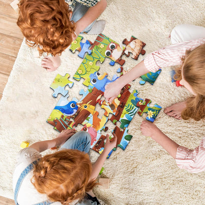 Jumbo Floor Puzzle for Kids, Large Jigsaw Puzzles 24 Piece for Kids Ages 3-5,Preschool Learning & Education Toys, Gifts for 4-8 Year Old Boys and Girls (Jungle Animals)