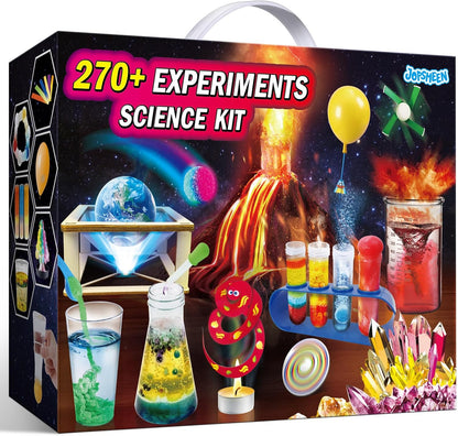 200+ Science Experiments Kit for Kids, Science Project Lab Volcano Toys Birthday Gifts for Boys & Girls, Chemistry Set, Gemstone S.T.E.M Educational Learning Activities