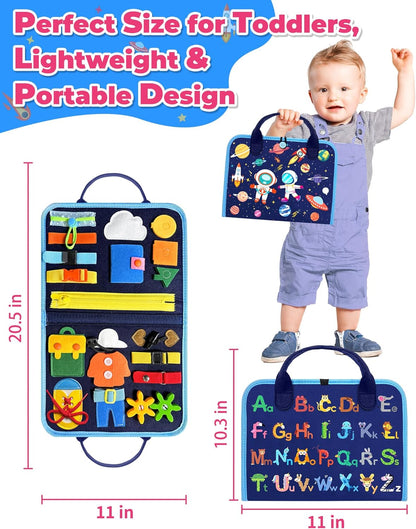 Gojmzo Busy Board Montessori Toys for Toddler Boy Girl Birthday Gifts, Busy Book Sensory Toys for Toddlers, Learning Educational Toddler Travel Activities