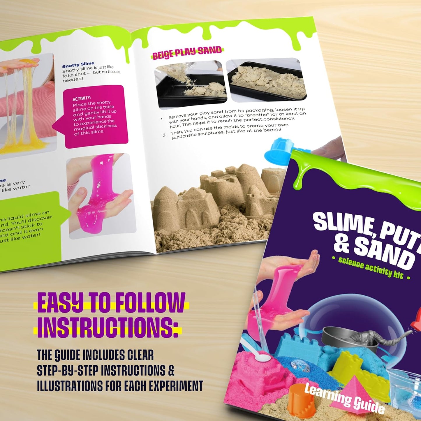 Dan&Darci Slime, Putty & Sand Sensory Science Kit - Slimes for Kids Age 8-10 8-12 - Play Sands Kits for Boys & Girls - 8 9 10 Year Old Boy Gifts - Christmas Birthday Gift - STEM Toys