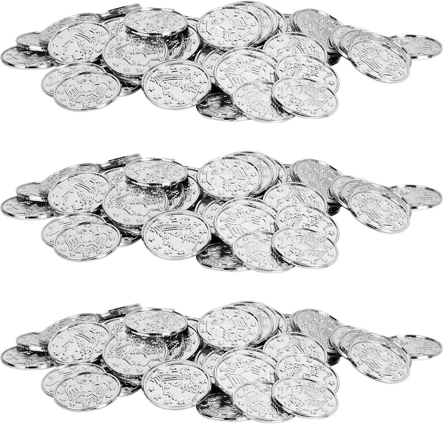 Beistle 200 Piece Embossed Plastic Coins For Pirate Treasure Chest Favors, Casino Theme Decorations