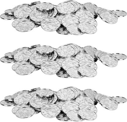 Beistle 200 Piece Embossed Plastic Coins For Pirate Treasure Chest Favors, Casino Theme Decorations