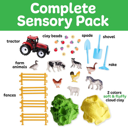 Creativity for Kids Sensory Pack: Farm, Sensory Toys for Toddlers, Pretend Play Farm Animals for Kids, Toddler Travel Toys & Spring Crafts (Ages 3+)