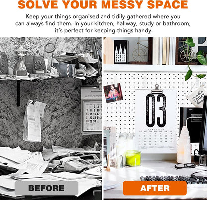 6Pcs Pegboard, Peg Board, Pegboard Wall Organizer, Mount Display Pegboard Kits fit Pegboard Storage, Small Pegboard for Craft Room Garage Kitchen, Peg Boards for Walls - White Pegboards Panels