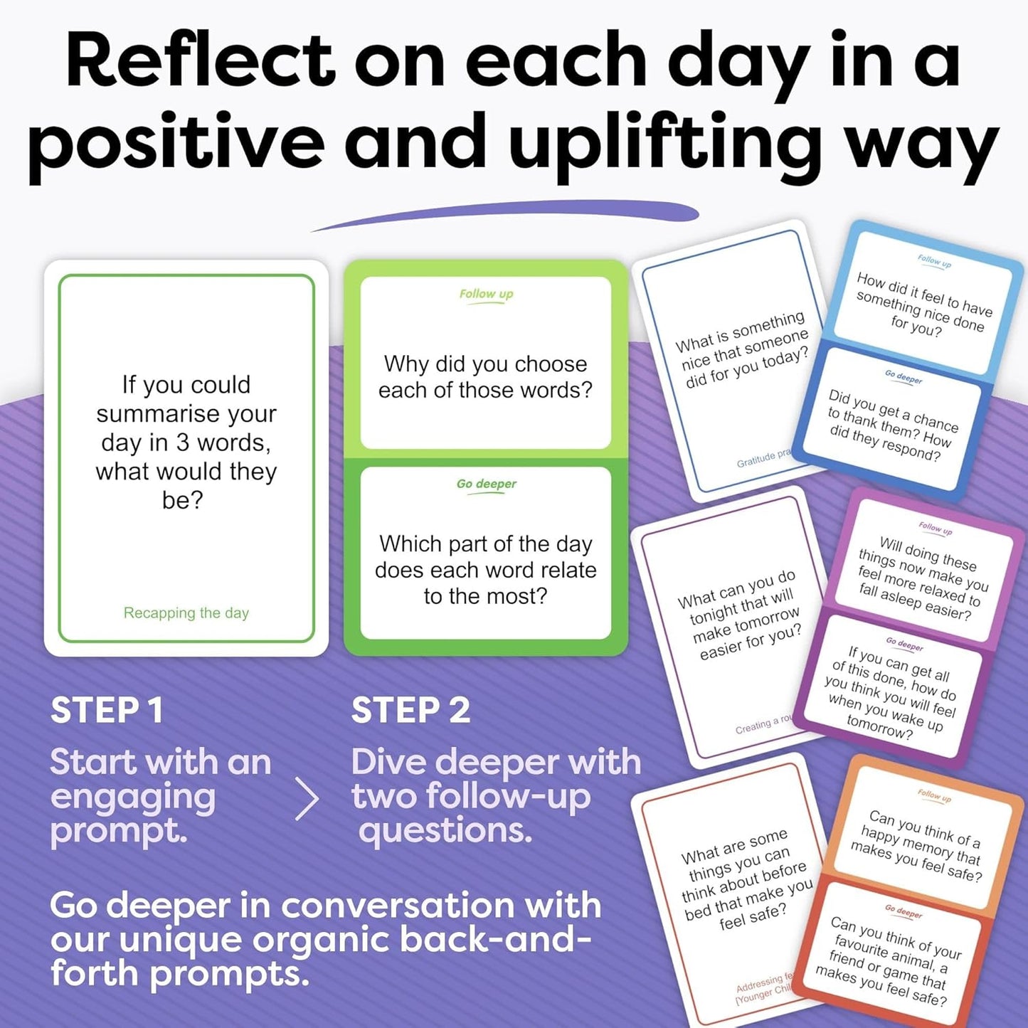 TALKING POINT CARDS 189 Engaging Prompts for Kids and Parents – Conversations to Relax, Reflect, and Connect Before Bedtime or After Busy Days – Mindfulness and Calm-Down Game for Families