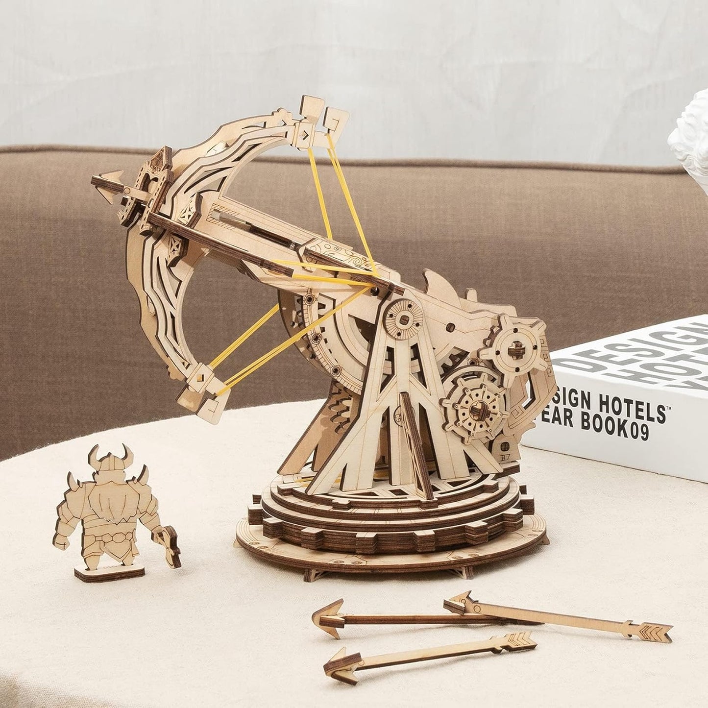 Rowood 3D Wooden Puzzles Catapult Kit for Adults, DIY Catapult Mechanical Wooden Model Kits Toys to Build for Adult, Cool Birthday Gift Choice