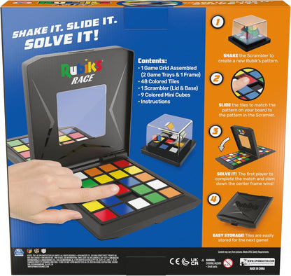 Rubik’s Cube, Rubik's Race, Ace Edition, Classic Fast-Paced Puzzle Strategy Sequence Board Game, Problem-Solving Brain Teaser, Color-Matching Game, 2 Players, for Adults, Teens, Kids Ages 7 & Up