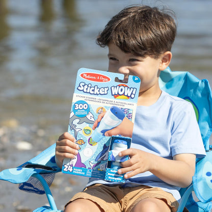 Melissa & Doug Sticker Wow!™ 24-Page Activity Pad and Sticker Stamper, 300 Stickers, Arts and Crafts Fidget Toy Collectible Character – Sea Turtle - for Kids Ages 3+ - FSC Certified