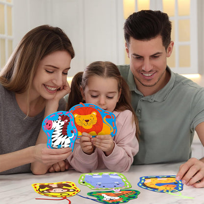 SpriteGru 9 Pieces Kids Lacing Cards, Double Sided Sewing Cards in 9 Vehicle Cards with 9 Colorful Laces, Imagination Development Lacing Toys Games for Children Educational and Learning Activity