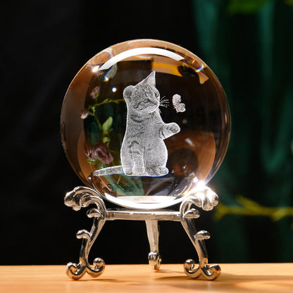 IFOLAINA 3D Solar System Crystal Ball 60mm Laser Engraved Glass Sphere Home Decor with Stand Solar System Planet Model Decor Space Universe Gifts for Astronomy Lovers