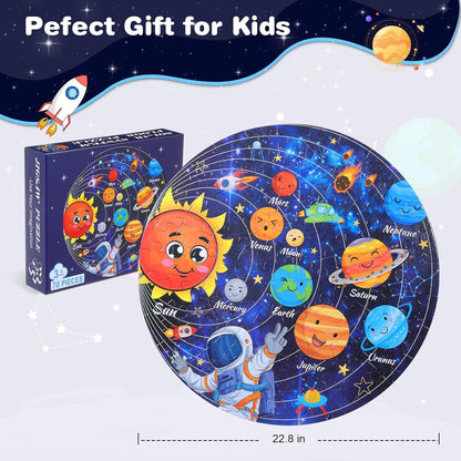 Civaner 70 Pieces Floor Puzzles Round Large Puzzles for Kids Ages 3-5 5-8 Jumbo Jigsaw Puzzle Educational Gifts for Toddlers Girls Boys Baby Shower Holiday Birthday(Unicorn)
