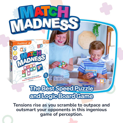 FoxMind Match Madness Board Game, Visual Recognition Matching Board Game, Family Puzzle Game to Develop Kids Problem Solving Skills
