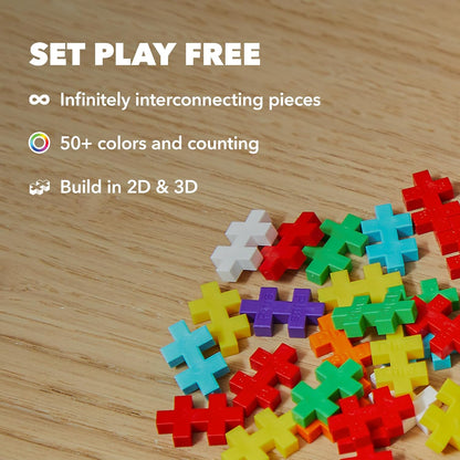 PLUS PLUS Learn to Build Robots, 250 Pieces - Interlocking Mini Building Blocks, 3D Puzzle Stem Toy for Kids, Birthday Gifts for Boys & Girls