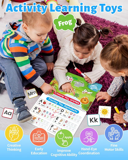 Benresive Busy Book for Toddlers 3-5, Montessori Preschool Learning Activities Book, Educational Sensory Travel Toys for Kids, Birthday Gifts for Boys Girls Ages 3+