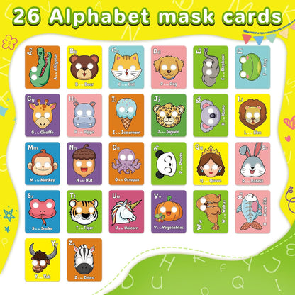 Broytain Alphabet Flash Cards,Giant ABC Animal Flash Cards for Toddler 3-5,26 Lowercase and Uppercase Letter Cards,Educational Learning Games for Kids,Preschool Kindergarten Toys