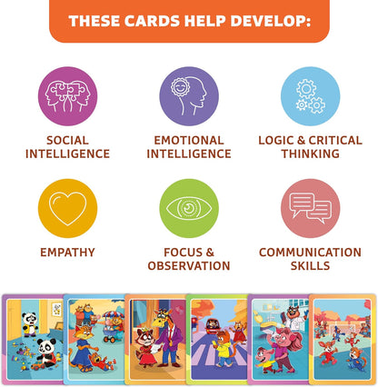 Who What Why Emergency & Safety Conversation Cards for Kids – Social Skills & Critical Thinking Game – Safety Awareness, Decision-Making & Communication Cards, Speech Therapy & SEL Tool, Ages 4+
