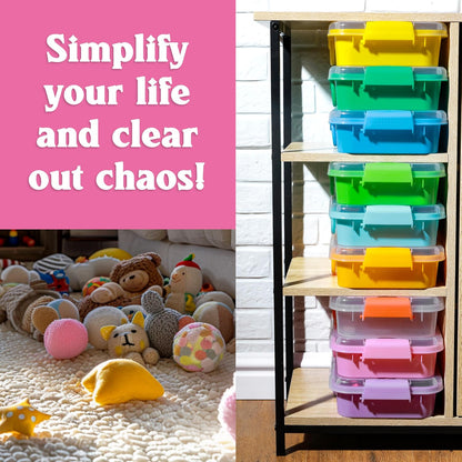 Carolart 3 Pack, Empty Sensory Bin, Wheat Straw Material，13.5 Inch Storage Container, Portable Plastic Storage Bins, Stackable Play Tray for toys,arts,crafts and sand.