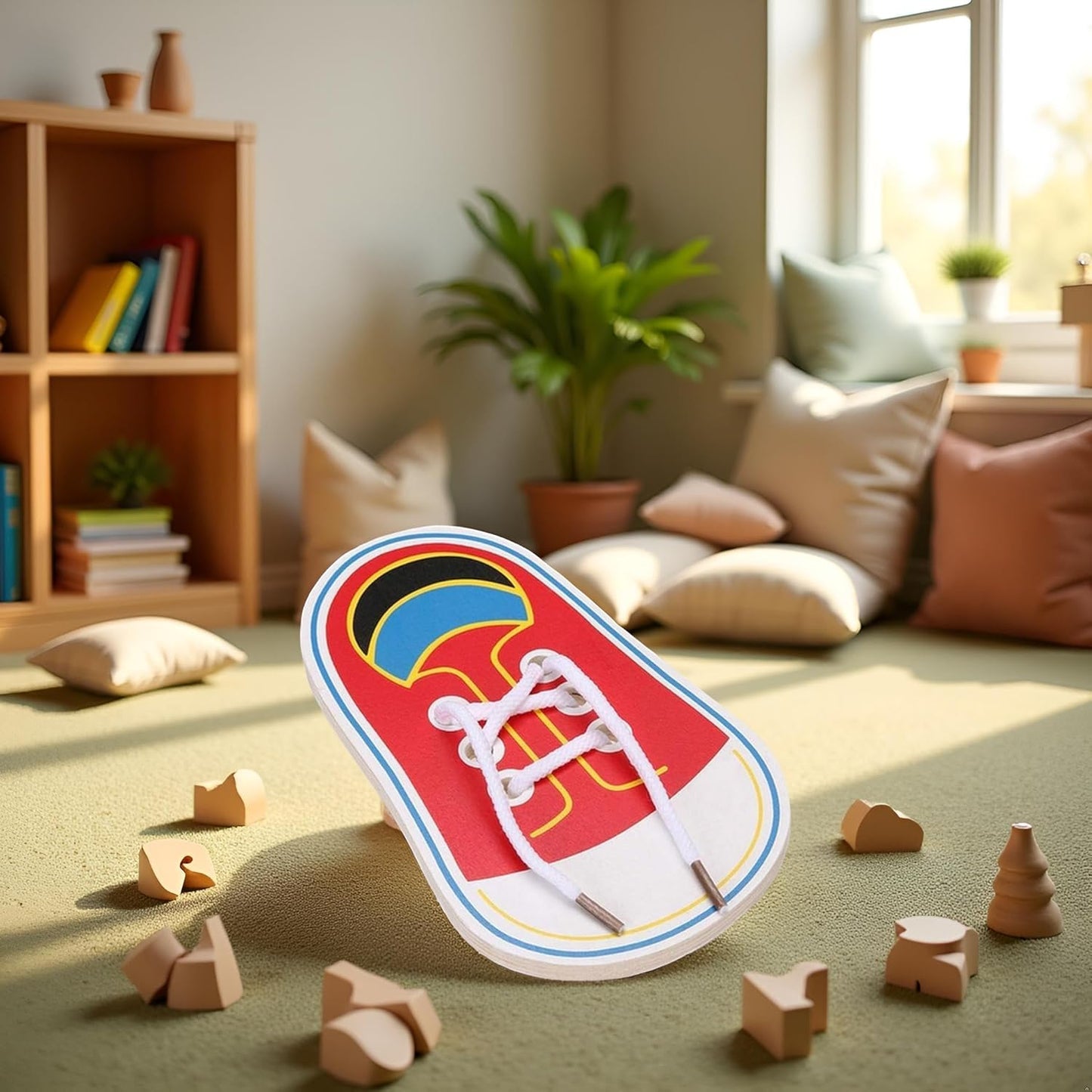 Shoe Tying Practice, Wooden Learn to Tie Your Own Shoes Threading Lacing Shoes Training Early Learning Kits | Threading Lacing Shoes Training Board Early Learning, Decorative Accessories