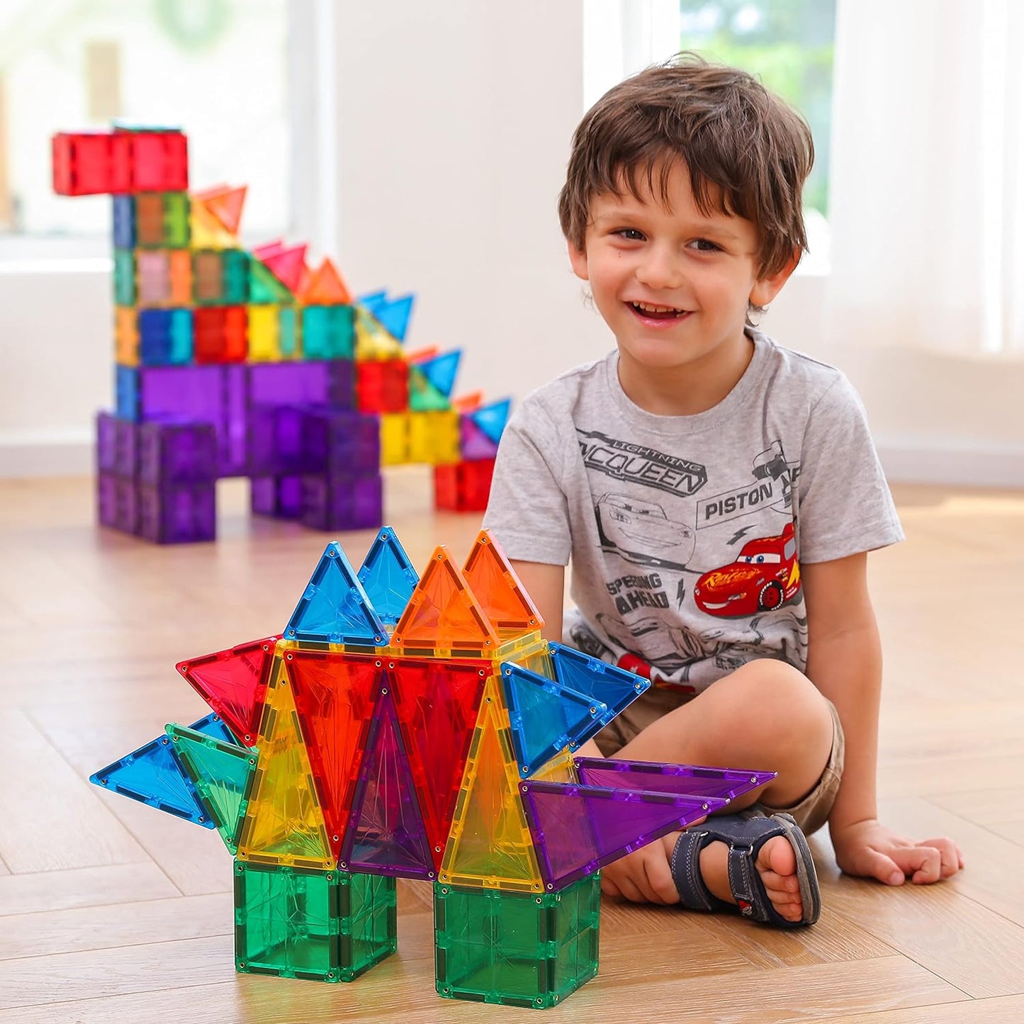 MEGAGONTILES Marble Run Magnetic Tiles Set 120PCS | STEM-Authenticated Magnetic Building Blocks with Marble Track Pieces | Educational Construction Toy for Kids Ages 3–8 (Boys & Girls)