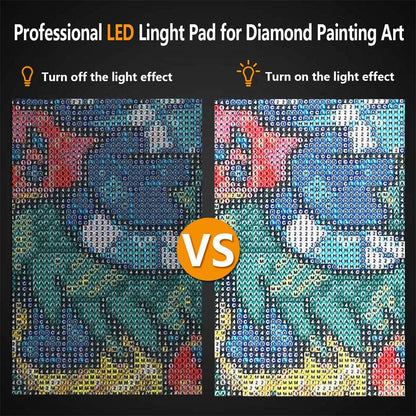 B4 LED Light Pad - Upgraded Diamond Art Light Box Dimmable Tracing Light Board, Sketching, Animation, Drawing Light Box with 4 Fasten Clips