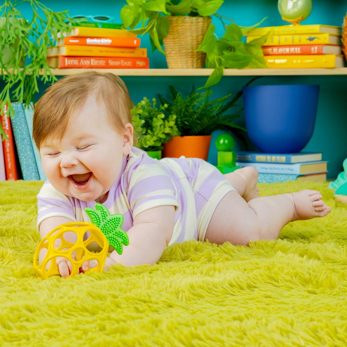 Bright Starts Oball Musical Toy, Jingle & Shake Pal, BPA-Free Easy-Grasp Baby Rattle Toy, Ages Newborn+