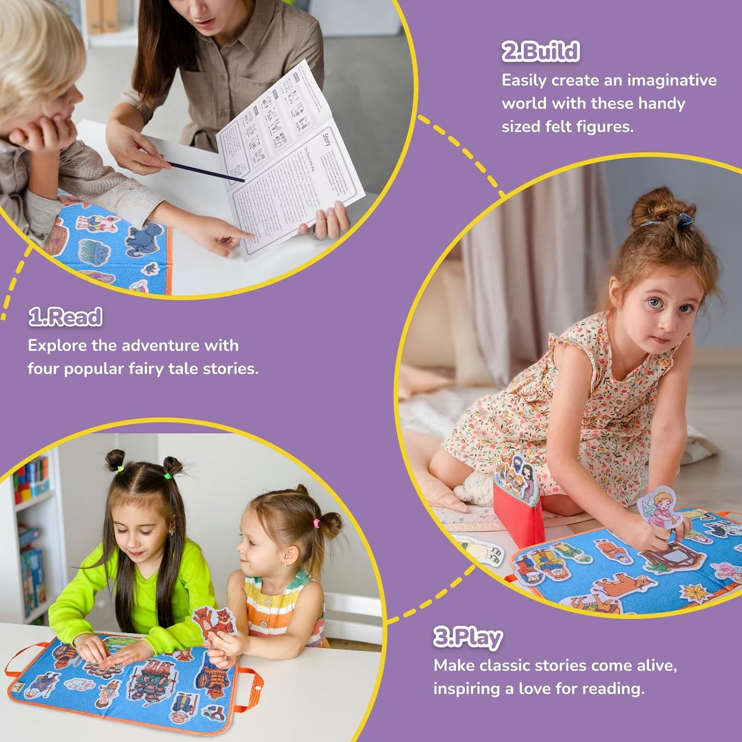 CHEFAN 12 Pack Felt Board Bible Stories Pieces,Flannel Board Stories for Preschool Activities Included a Felt Bag