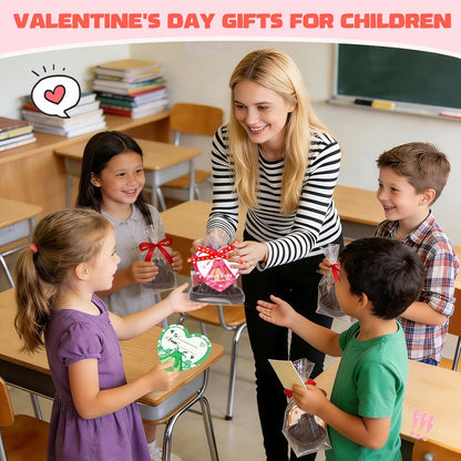 Valentines Day Large Volcano Science Kit - 24 Pack Valentines Day Gift Cards for Kids, Volcano Erupting Experiment Toys STEM Educational Toys for Classroom Exchange School Activities Party Favors