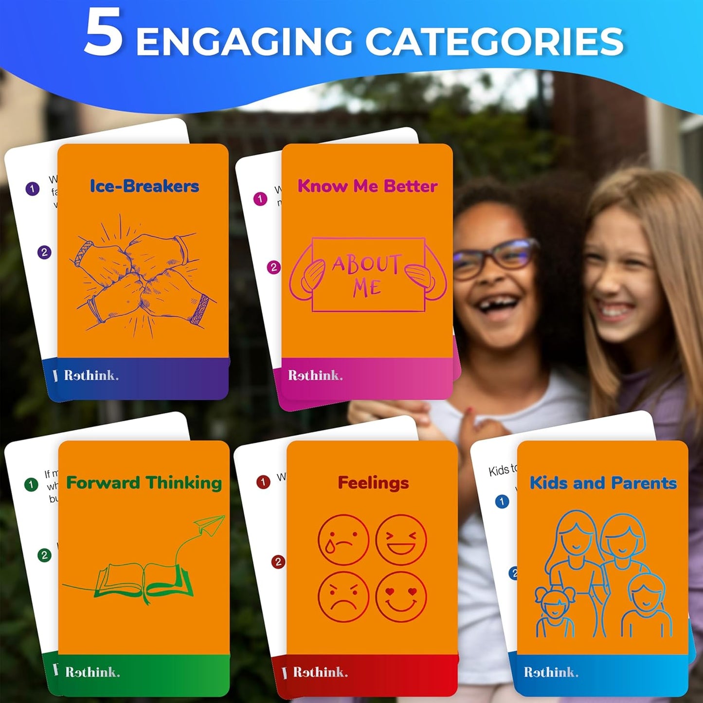 QUOKKA Conversation Cards Game - Kids Edition | 500 Questions | Original Version | Share Thoughts - Fun Talking Board Game for Family Night