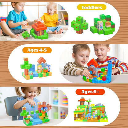 Mini Magnetic Tiles,78PCS Travel Magnetic Tiles Set with Iron Box,Portable Building Blocks for Kids Ages 3+,Car Airplane Travel Essentials Kids Toy,Creative STEM Toys Birthday Gift for Boys & Girls