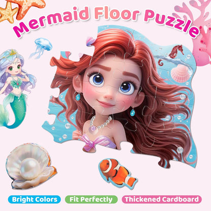 Floor Puzzles for Kids Ages 3-5, Unicorn Puzzles for Toddler Ages 4-6, 50 Pieces Jumbo Puzzles with Box, Unicorn Toys for Gifts 3-8 Years Old